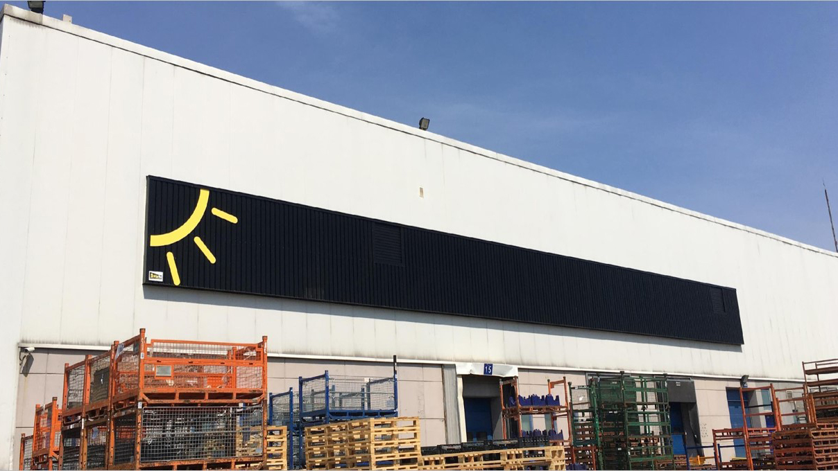 Solar air heating industrial facility illustration for Home appliances